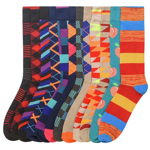  Fun Styled Socks - 12 Pack 