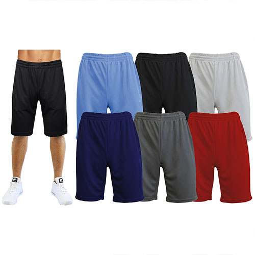 3 Pack Men's Moisture Wicking Active Mesh Performance Shorts