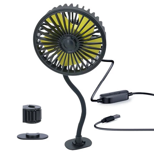 360º Car Cooling Fan USB Vehicle Fan, 3-Speed, Rotatable, Backseat, Dashboard