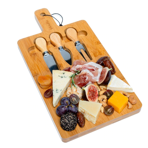 Multifunctional Bamboo Cheese Board With Cutlery Set - Medium Cutting Board