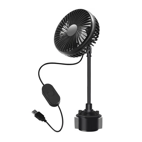 Portable Car Cup Holder Fan w/ 3 Speeds | Adjustable Gooseneck | Fits Car Van Truck SUV RV