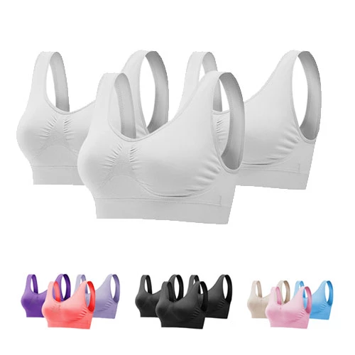 3 Pack Sport Bras For Women Seamless Wire Free Light Support Tank Tops For Fitness