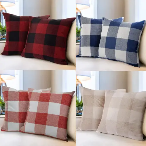 Zulay Home Buffalo Plaid Throw Pillow Covers - Pack Of 2