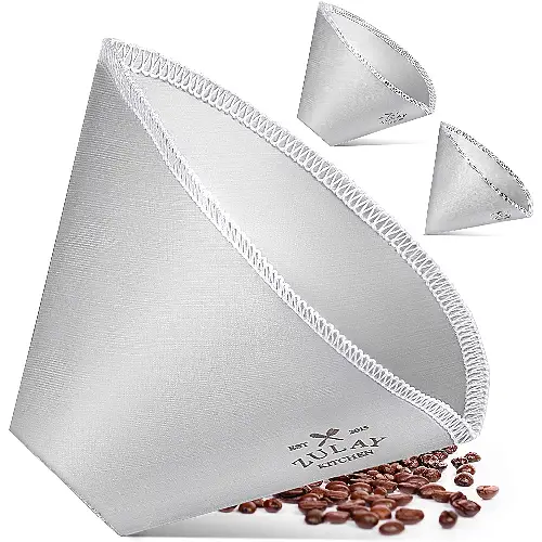 Reusable Pour Over Coffee Filter - Flexible Stainless Steel Mesh