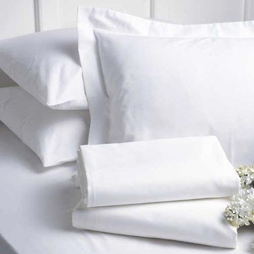 Giplin Plain White Cotton Blend Sheet Set And Pillow Cases