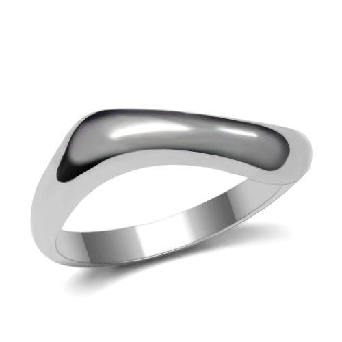 TK031 - High Polished (No Plating) Stainless Steel Ring With No Stone