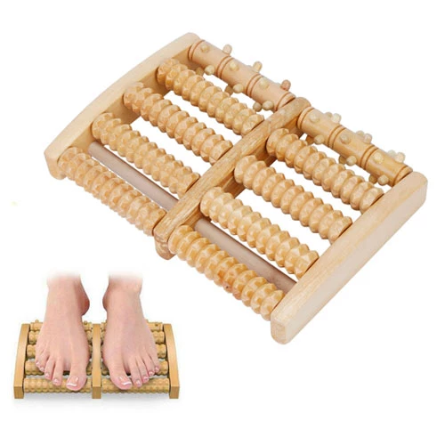 Dual Wooden Foot Roller - Stress Relief And Acupressure Massage for Foot, Leg, And Back
