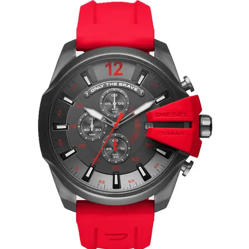Diesel Men's Mega Chief Grey Rubber Fashion Watch