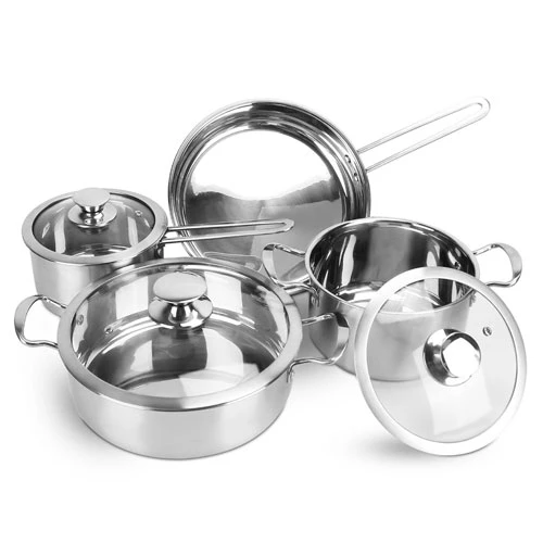 Induction Cookware Set: Stainless Steel, Fast Heat, Dishwasher Safe, 5-Piece