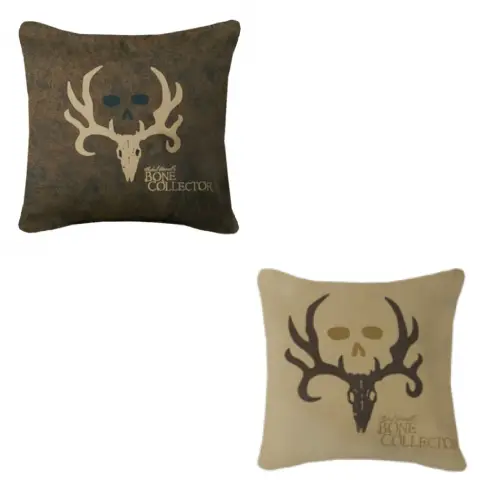 Bone Collector Square Pillow - Brown And Tan