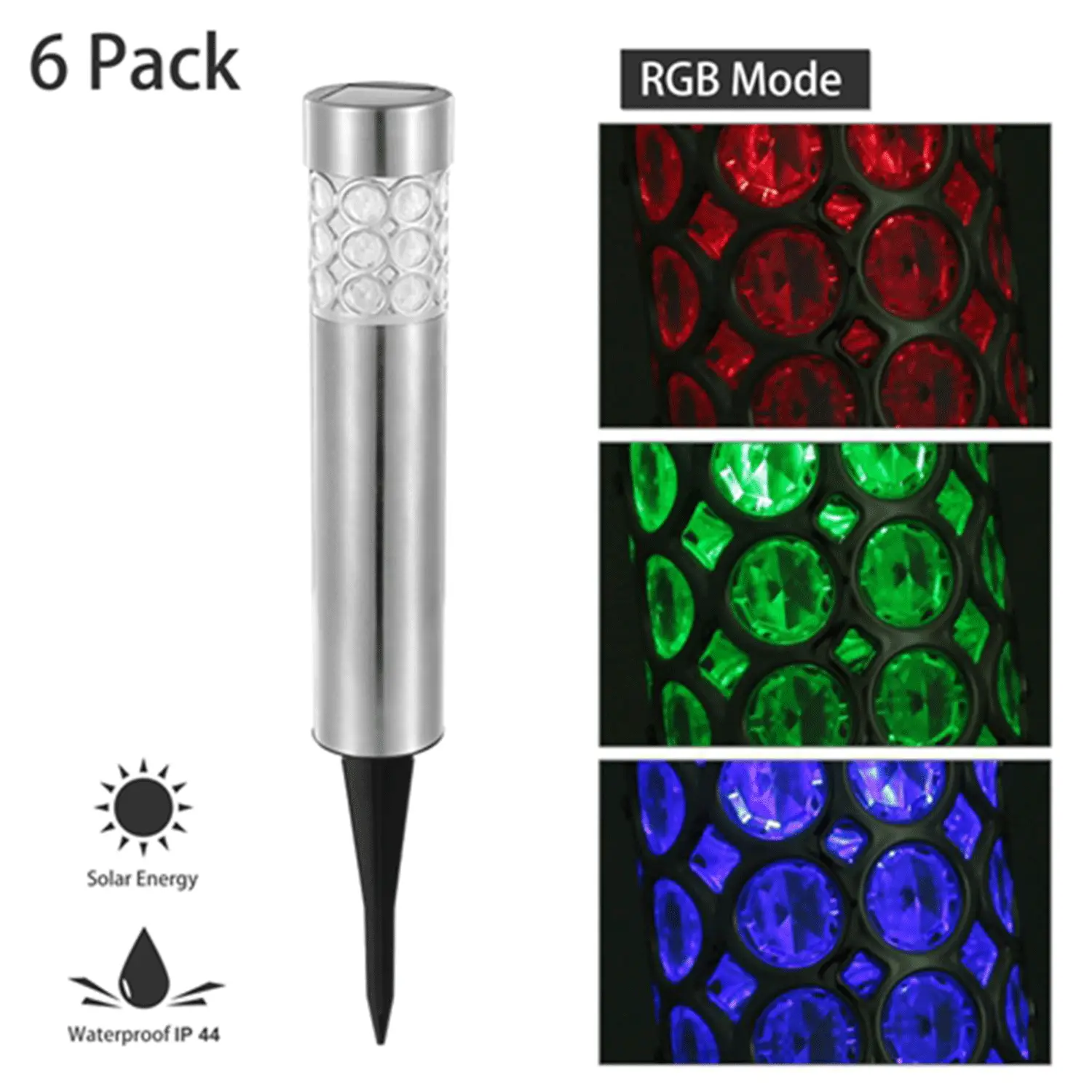 SolarEK Circular Color-Changing Solar Garden Pathway Light Set