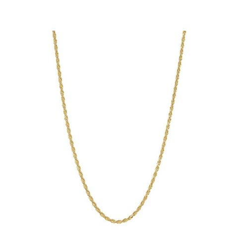 14K Gold 1.5mm Twisted Rope Chain Necklace