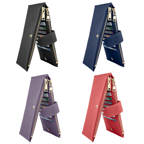 RFID Blocking Bifold Multi Card Case Wallet With Zipper Pocket