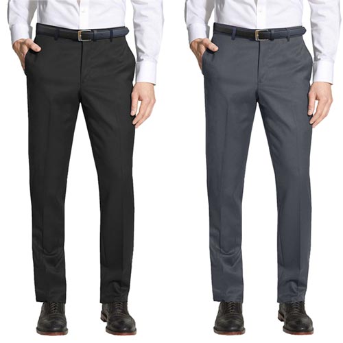 2 Pack Men's Slim-Fit Belted Dress Pants