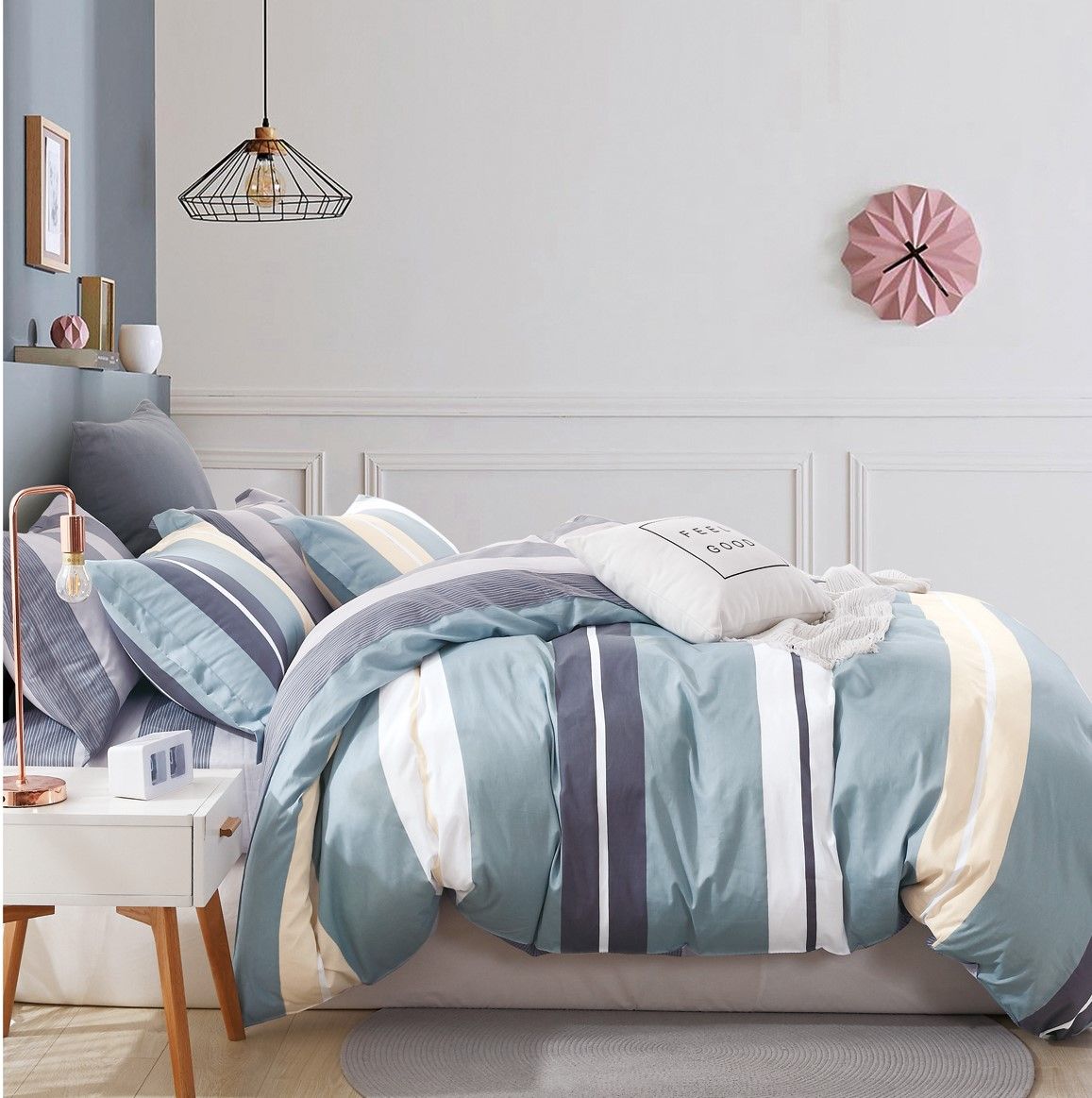 Antony 100% Cotton 3 Pieces Duvet Cover Set
