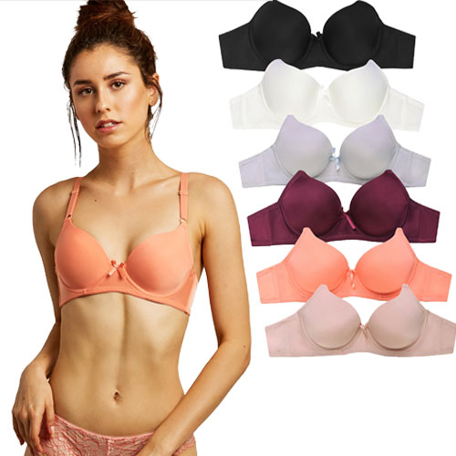 6 Pack Sofra Ladies Full Cup Plain Bra