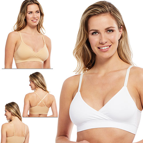 2 Pack Seamless Padded Slip On Crossover Comfort Bra