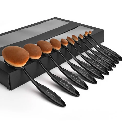 10-PCS Oval-Shaped Makeup Brush Set