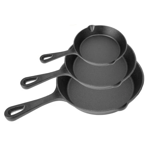 3-Piece Pre-Seasoned Cast Iron Skillet Set - Non-Stick, Oven Safe, Heat-Resistant Frying Pans