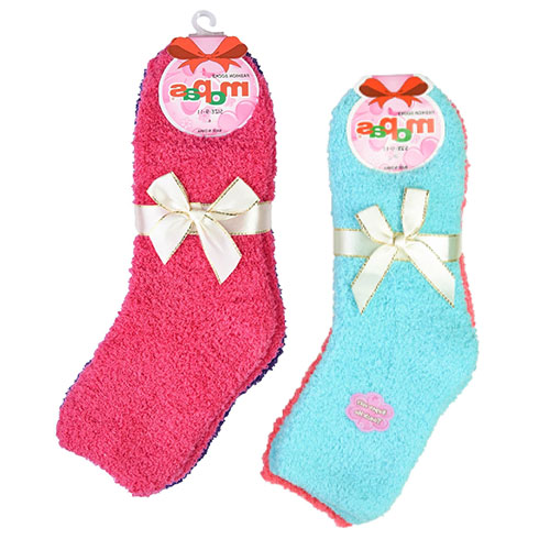 6 Pack Ladies Plush Soft Socks