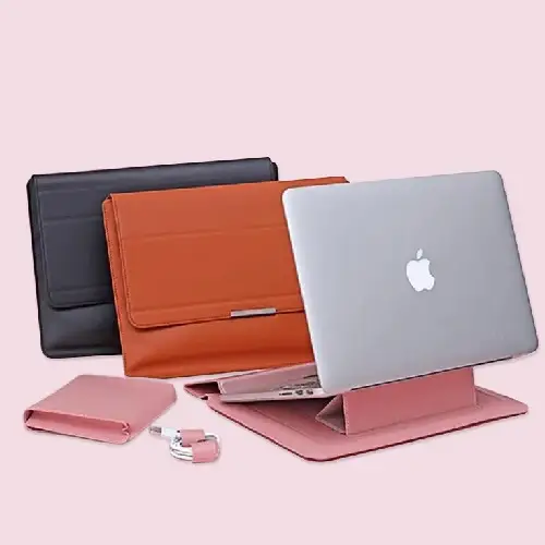 Transformable Vegan Leather Laptop Bag Set (Laptop Stand)