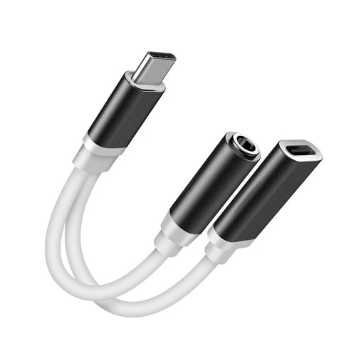 USB-C to 3.5mm Audio Charging Adapter - Metal Shell, Headphone Jack Splitter, Charger