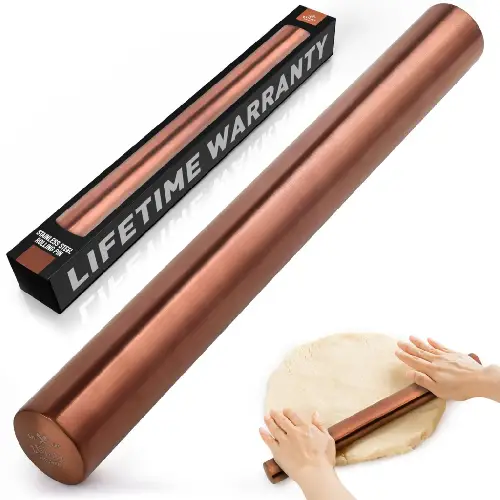 Zulay Kitchen Stainless Steel Rolling Pin - Copper