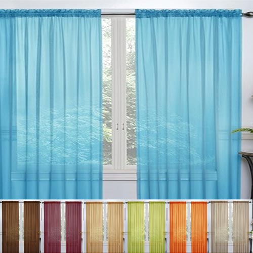 Sheer Voile 110"x84" Rod Pocket Curtain Panel Pair