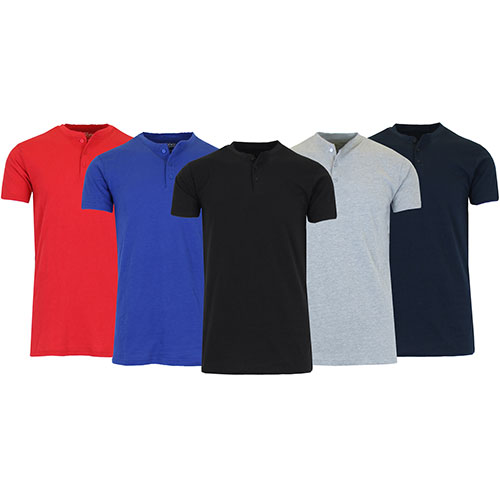 Men's Slim Fitting Short Sleeve Henley Slub Tee