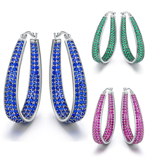 18K White Gold Plated Inside-out Hoop Earrings