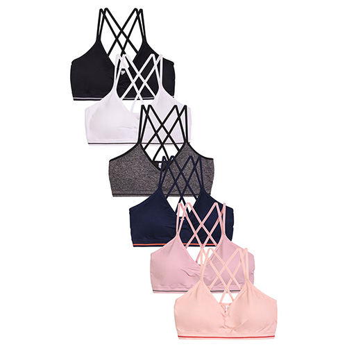 6 Pack Ladies Seamless Strappy Bralette