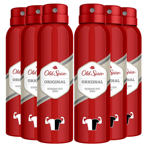 6 Pack Old Spice Deodorant Body Spray Original Scent