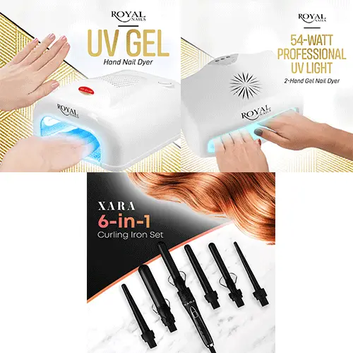 Gel UV Light Nail Dryer and Professional Curling Iron Set