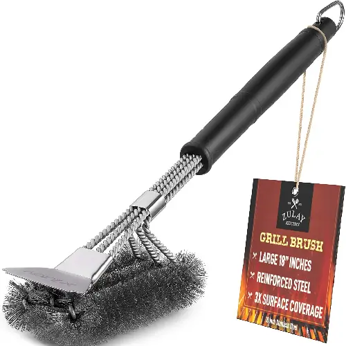 ZK Grill Brush and Scraper, 18 inch