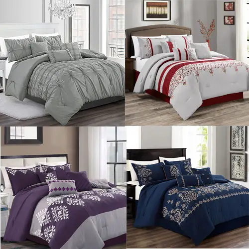 7 Pieces Bedding Comforter Sets - (400GSM) Soft and Comfortable for All Season