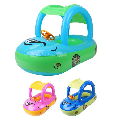 Baby Inflatable Pool Float Car Shaped Toddler Swimming Float Boat Pool Toy Infant Swim Ring Pool