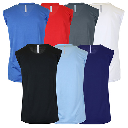 6 Pack Assorted Men's Moisture Wicking Wrinkle Free Performance Muscle Tee