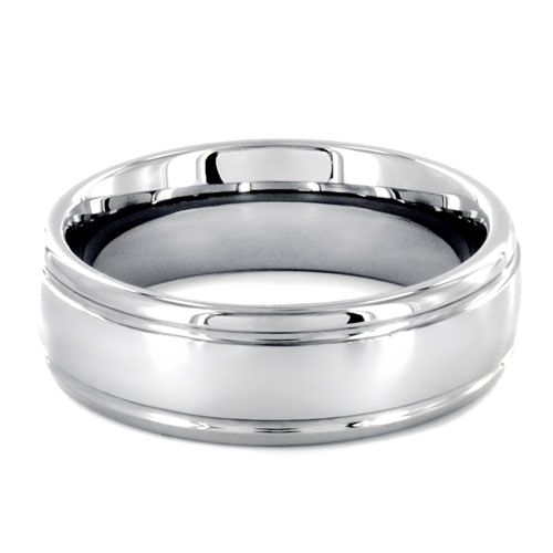 Polished Grooved Tungsten Carbide Ring 7MM
