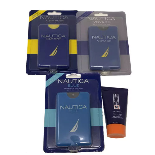 3 Pack Nautica Travel Spray Cologne With Body Wash