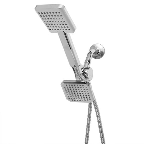 Square Dual Plastic Shower Massager With Shower Head Set  - 2 Set