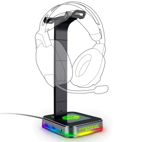 HyperGear RGB Command Station Headset Stand Black