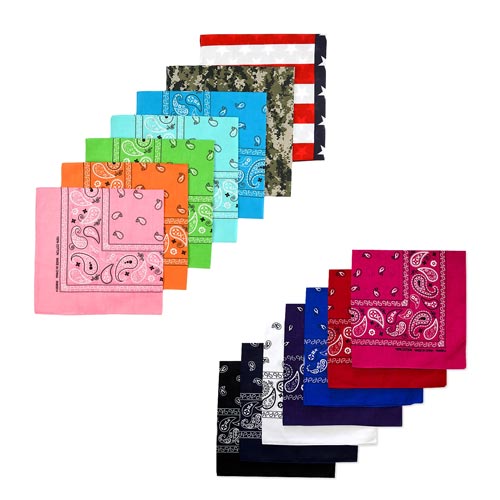 12 Pack Classic Cotton bandana