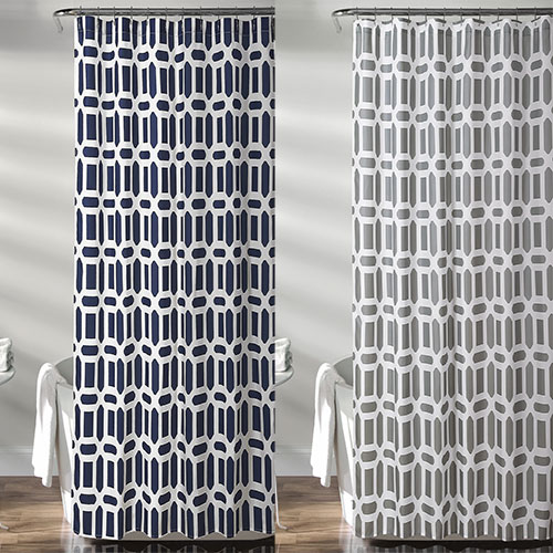 Sequoia Geo Shower Curtain Gray Single Lush Decor