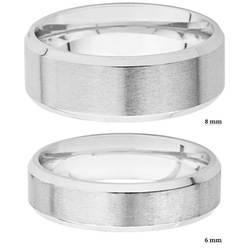 Men's Stainless Steel Brushed Beveled Edge Ring