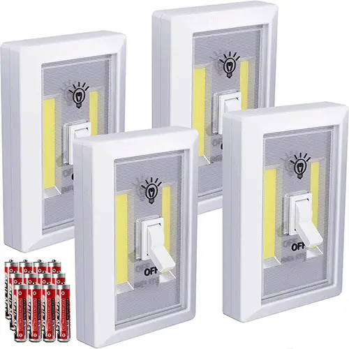4-Pack Stick On Wireless LED Light Switch