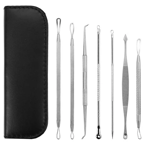 7 Pcs Blackhead Remover Kit Stainless Steel Pimple Comedone Acne Extractor Needle Tools