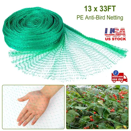 13 x 33ft Garden Heavy Duty PE Anti Bird Netting Plants Fruits Tree Vegetables Protection Netting