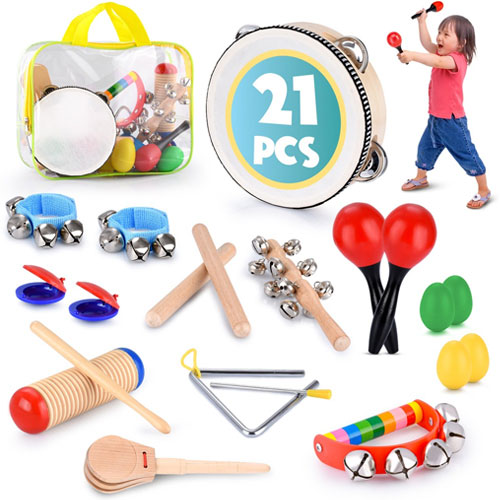 21 Pieces Toddler Educational And Musical Percussion