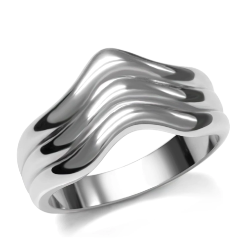 TK032 - High Polished (No Plating) Stainless Steel Ring With No Stone