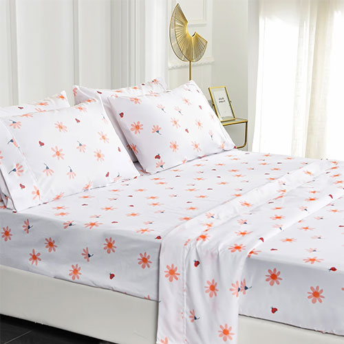 Pink Pollen and Ladybug Sheet Set- American Home Collection 